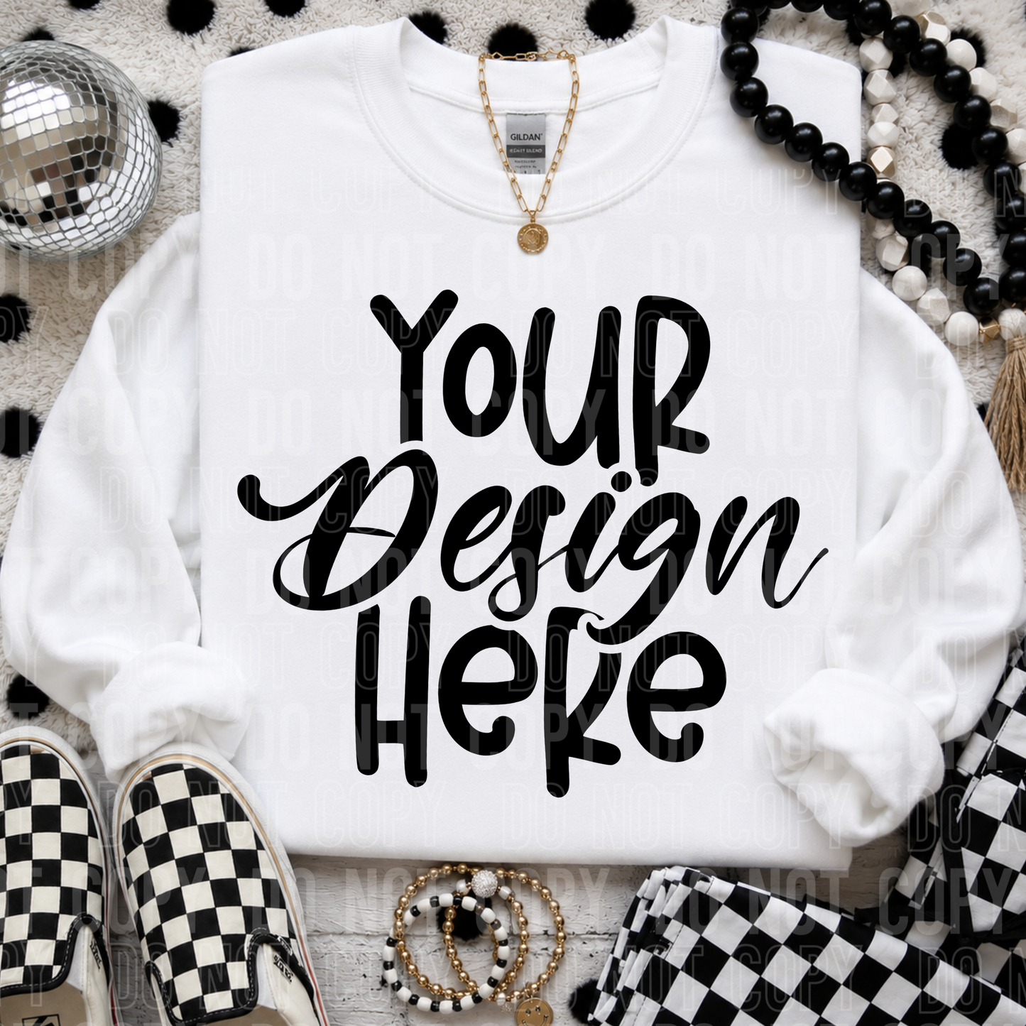 White- Gildan 18000 Mockup- 2026 - PNG file- Digital Download