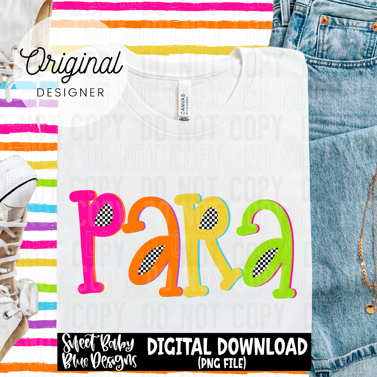 Para colorful checkered - 2025 - PNG file- Digital Download