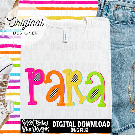 Para colorful checkered - 2025 - PNG file- Digital Download