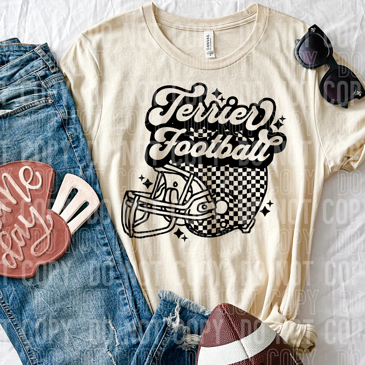 Checkered football - Custom mascot- PNG file- Digital Download