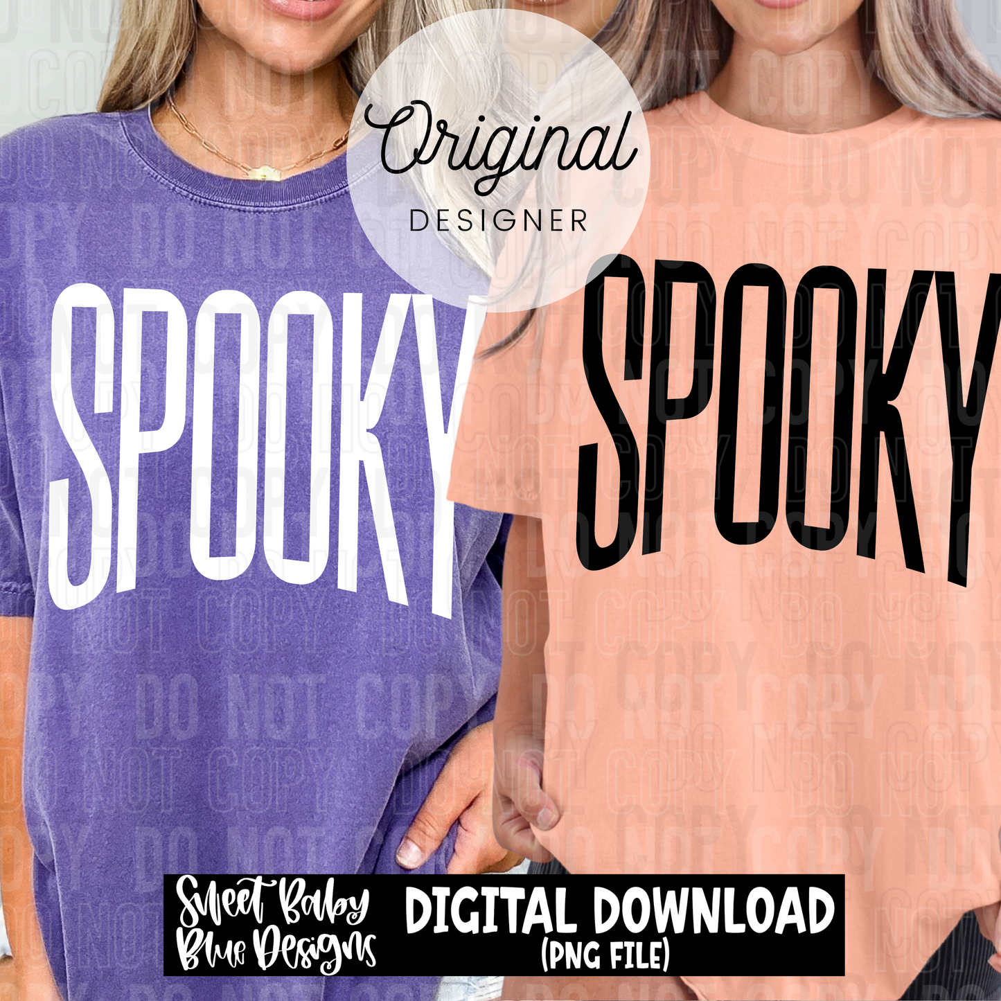 Spooky- Oversized- Black and White font - 2025 - PNG file- Digital Download