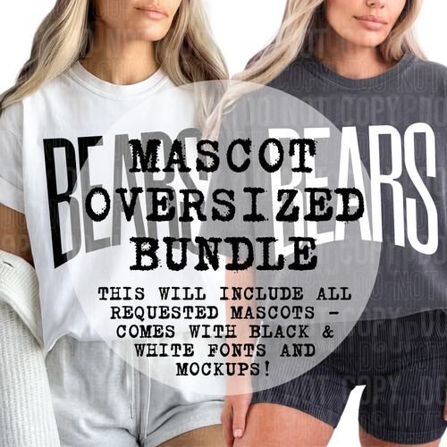Oversized mascot bundle - 2025 - PNG file- Digital Download