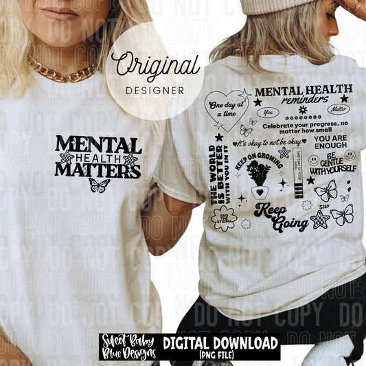 Mental health reminders - 2025 - PNG file- Digital Download