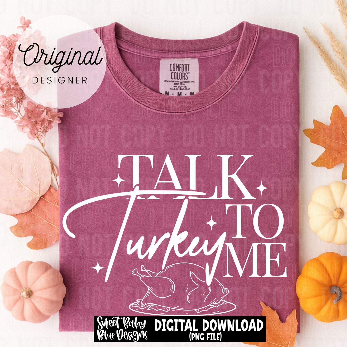 Talk turkey to me - BLACK and WHITE font - 2025 - PNG file- Digital Download