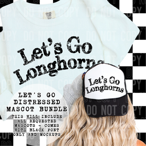 Let's go distressed mascot bundle  - 2025 - PNG file- Digital Download