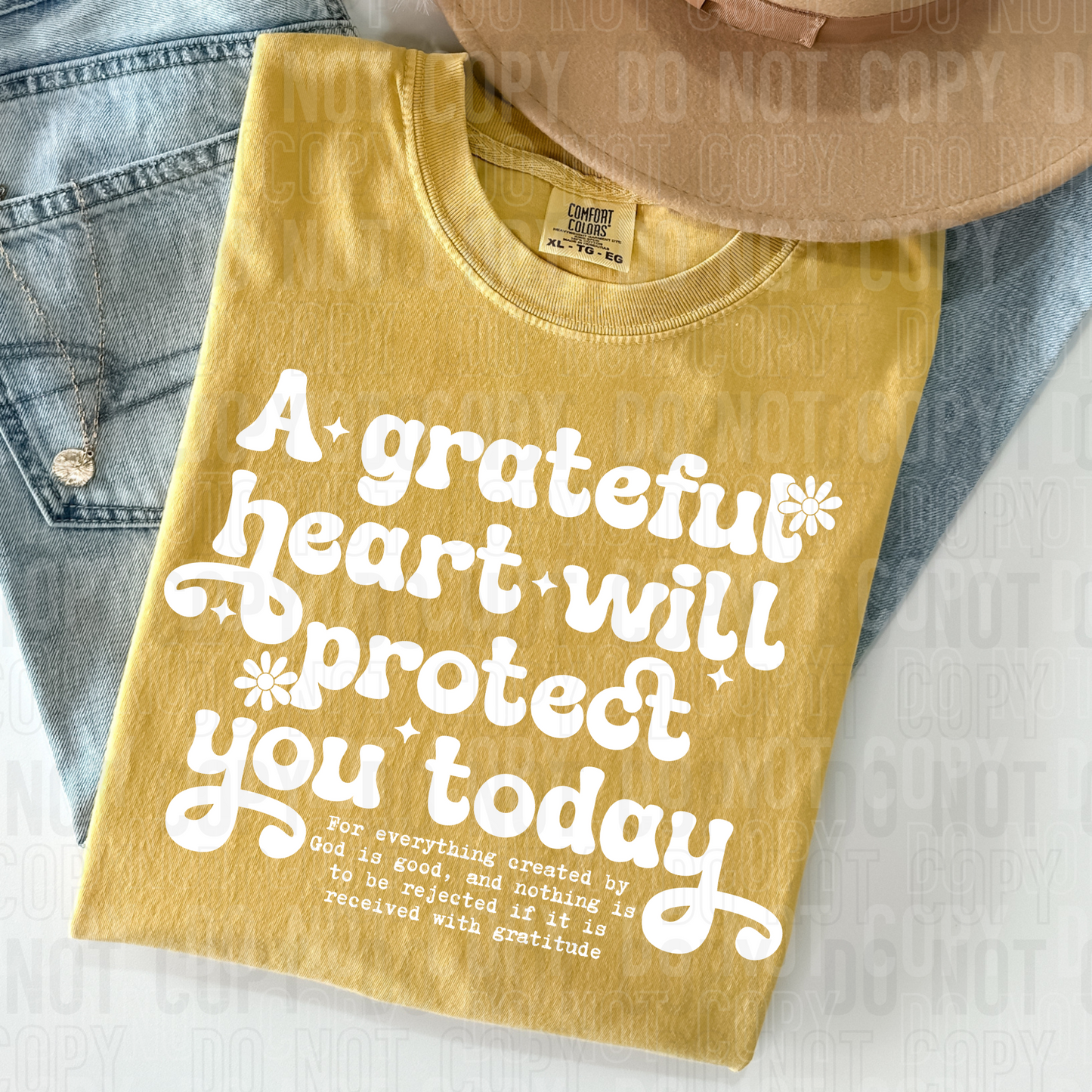 A grateful heart will protect you today - 2025 - PNG file- Digital Download