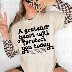 A grateful heart will protect you today - 2025 - PNG file- Digital Download