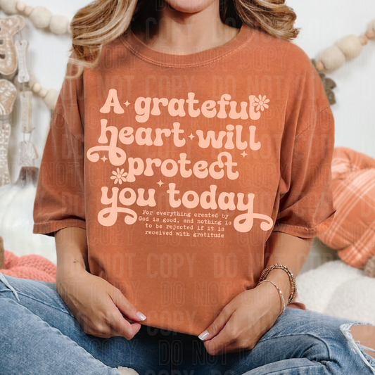 A grateful heart will protect you today - 2025 - PNG file- Digital Download