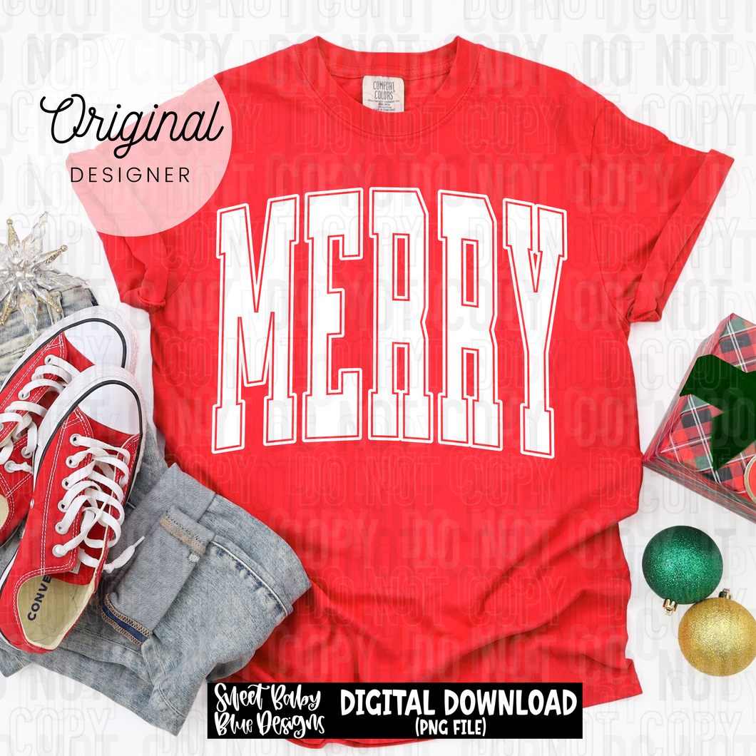 Merry- Christmas- Oversized - 2025 - PNG file- Digital Download
