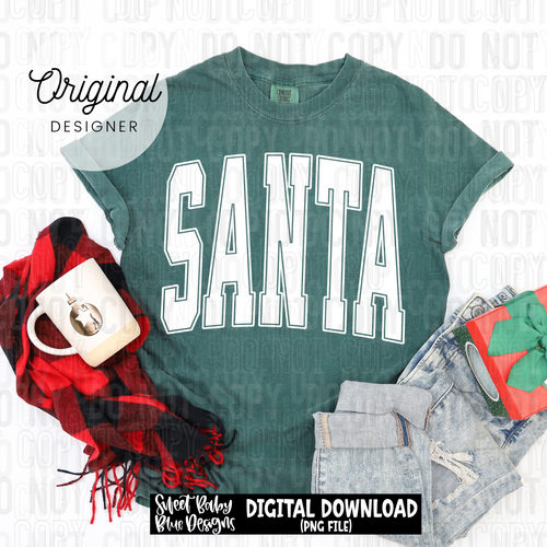 Santa - Christmas- Oversized - 2025 - PNG file- Digital Download