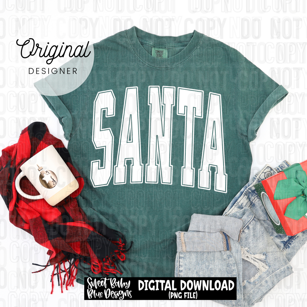 Santa - Christmas- Oversized - 2025 - PNG file- Digital Download