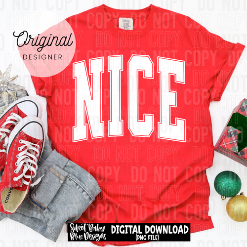 Nice - Christmas - Oversized - 2025 - PNG file- Digital Download