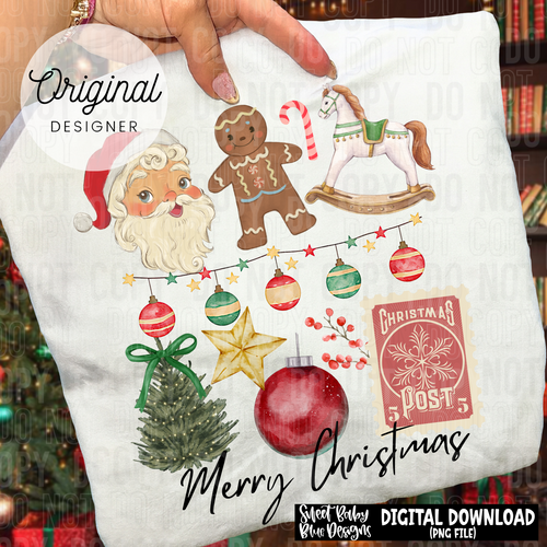 Merry Christmas Vintage - 2025 - PNG file- Digital Download