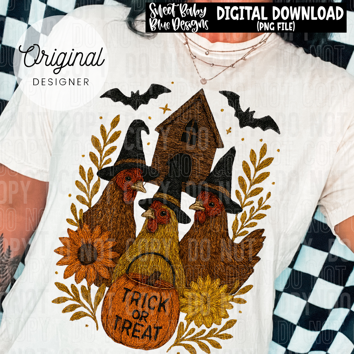 Trick or treats Chickens- Halloween - 2025 - PNG file- Digital Download