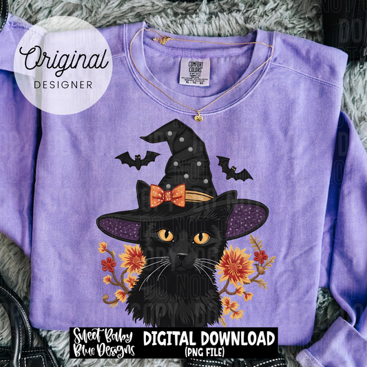 Black cat- Halloween - 2025 - PNG file- Digital Download