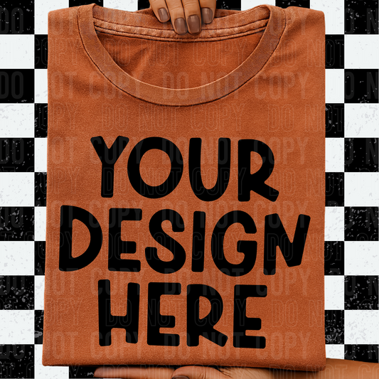 Yam t-shirt mockup- Black checkered - 2025 - PNG file- Digital Download