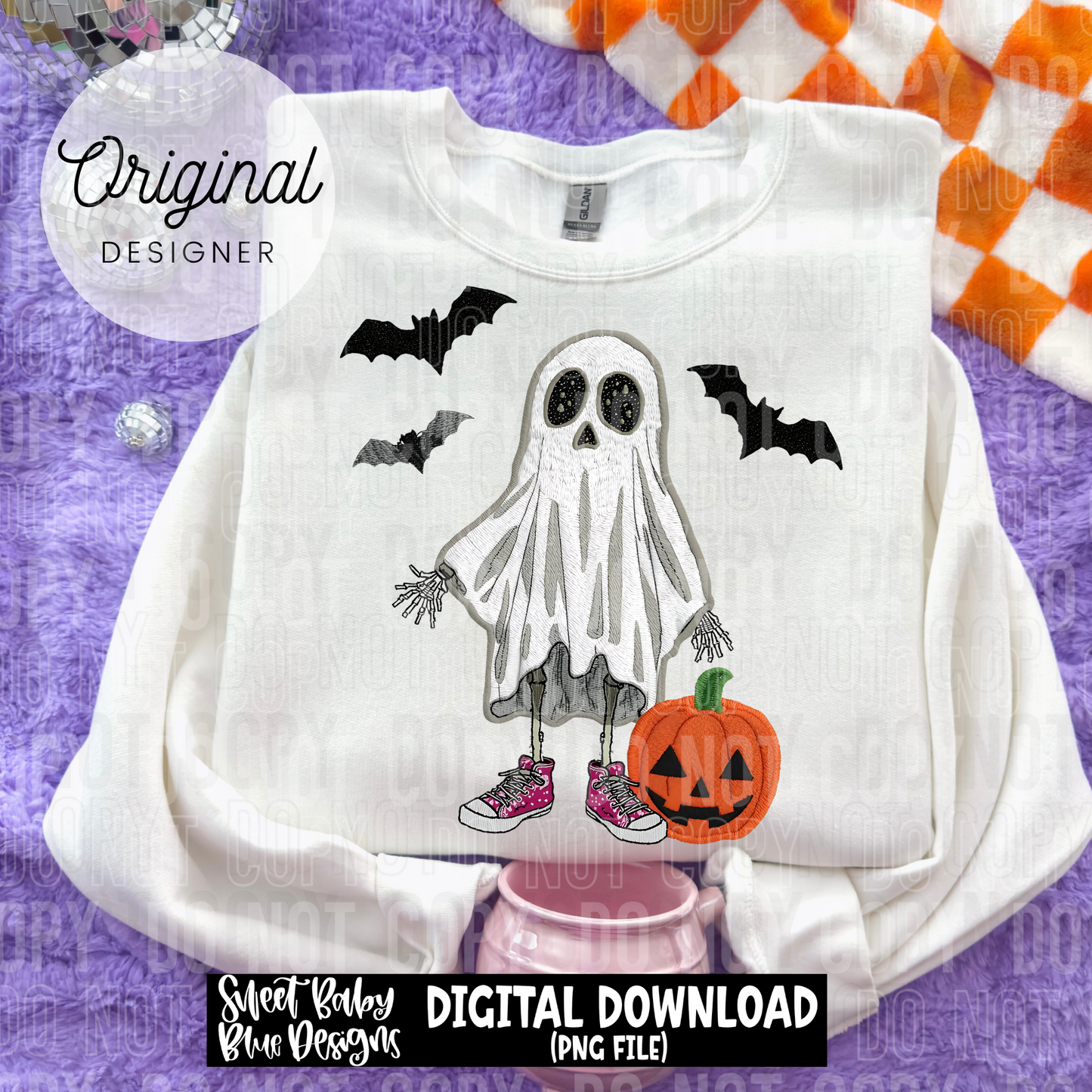 Skeleton ghost Halloween- Faux - 2025 - PNG file- Digital Download