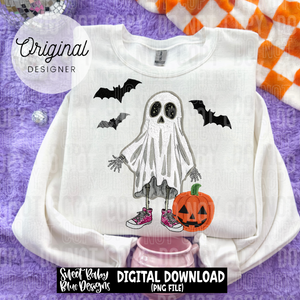 Skeleton ghost Halloween- Faux - 2025 - PNG file- Digital Download