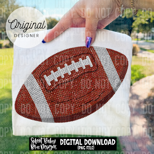 Rhinestone football - 2025 - PNG file- Digital Download