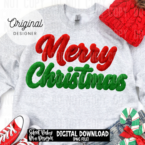 Merry Christmas fuzzy - 2025 - PNG file- Digital Download
