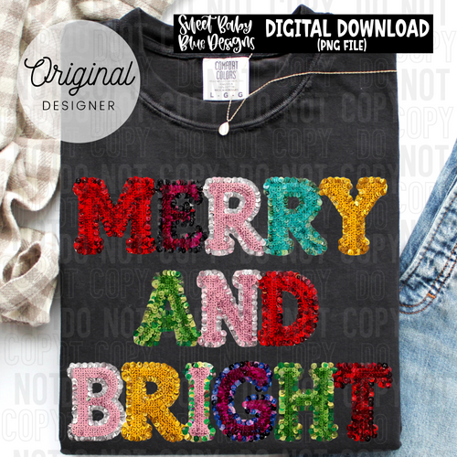 Merry Christmas sequins - 2025 - PNG file- Digital Download