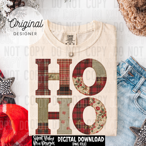 Ho Ho patch- Christmas - 2025 - PNG file- Digital Download