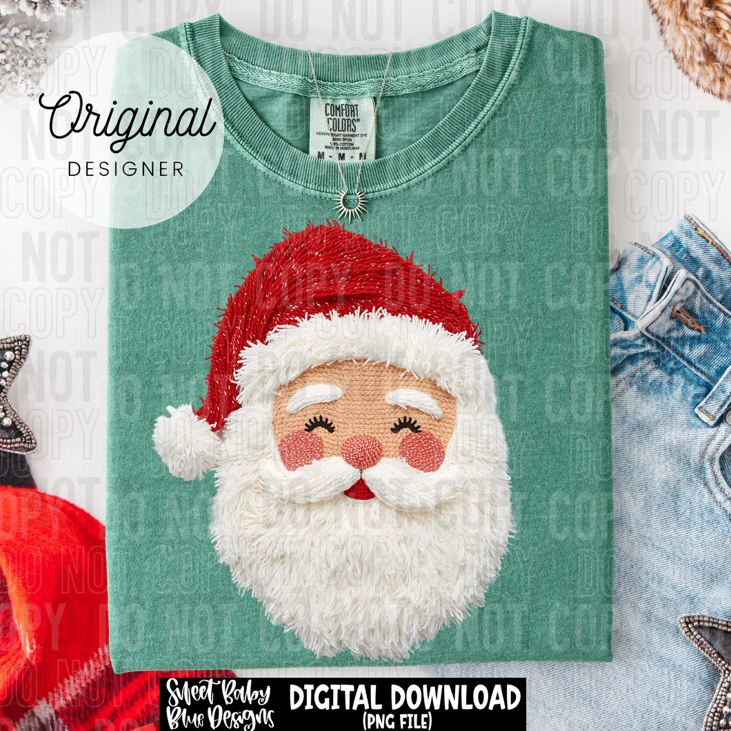 Santa realistic yarn - Christmas - 2025 - PNG file- Digital Download