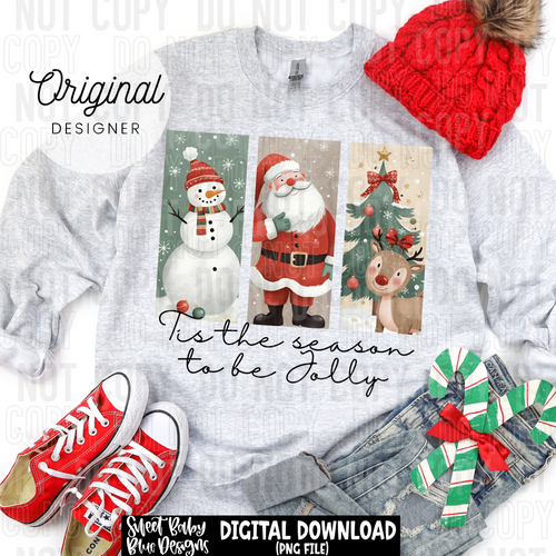 Tis the season to be Jolly - Christmas - 2025 - PNG file- Digital Download