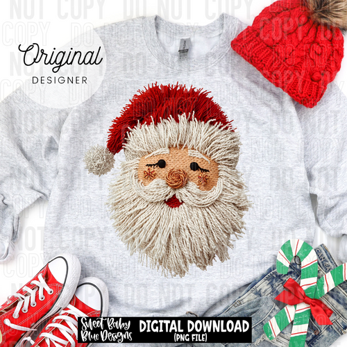 Santa yarn string - Christmas - 2025 - PNG file- Digital Download
