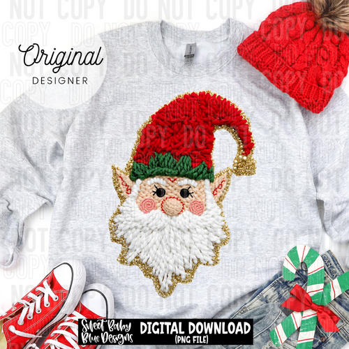 Elf glitter faux yarn - 2025 - PNG file- Digital Download