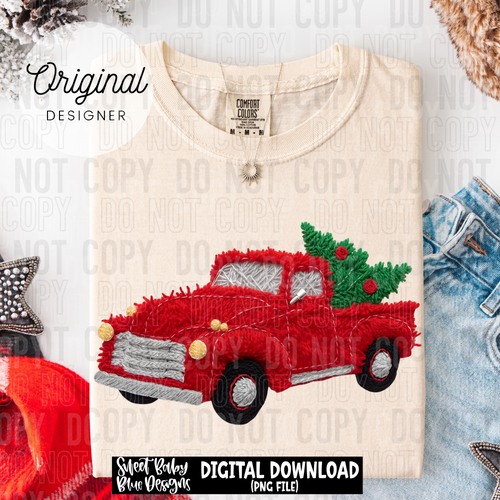Christmas truck yarn - Christmas - 2025 - PNG file- Digital Download