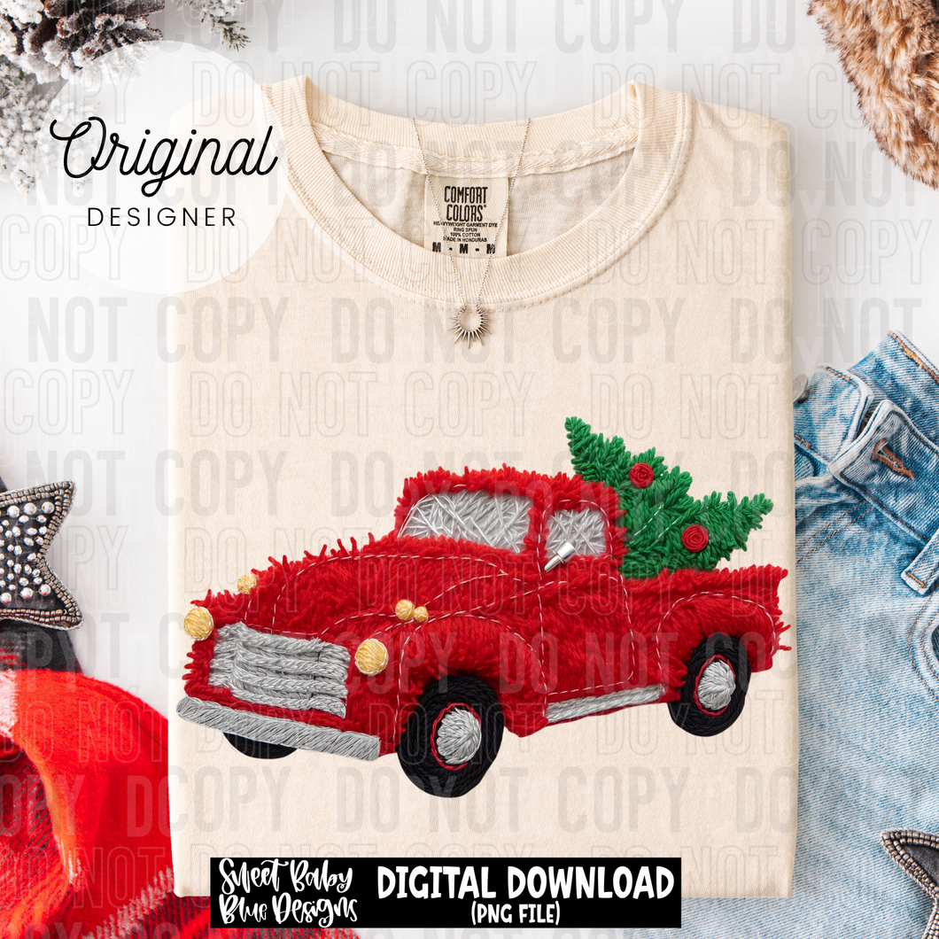 Christmas truck yarn - Christmas - 2025 - PNG file- Digital Download