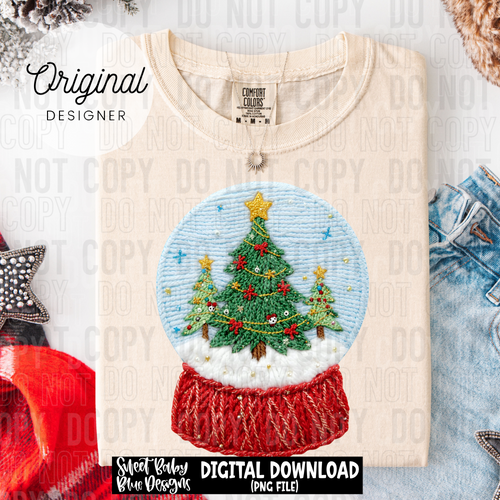 Snow Globe faux yarn - 2025 - PNG file- Digital Download