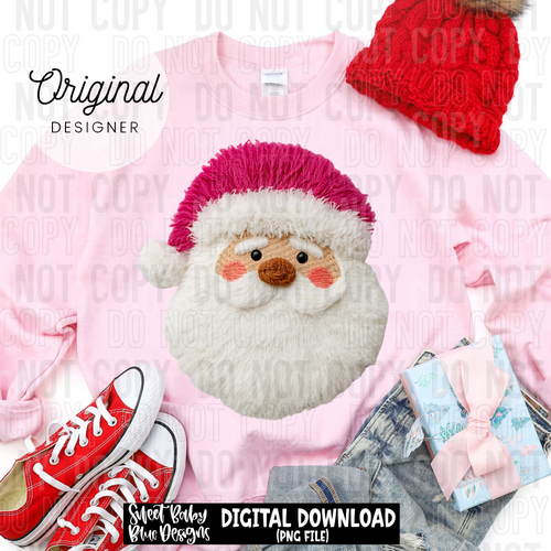 Santa Pink hat - Christmas - 2025 - PNG file- Digital Download