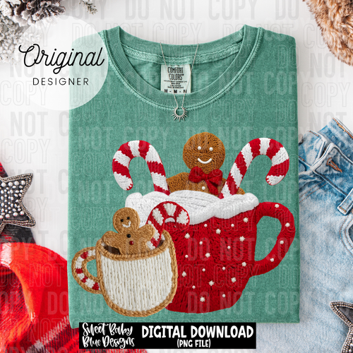 Hot cocoa yarn - Christmas - 2025 - PNG file- Digital Download