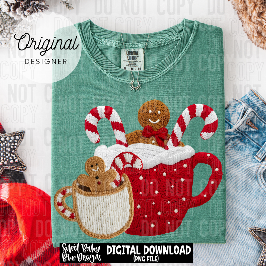 Hot cocoa yarn - Christmas - 2025 - PNG file- Digital Download