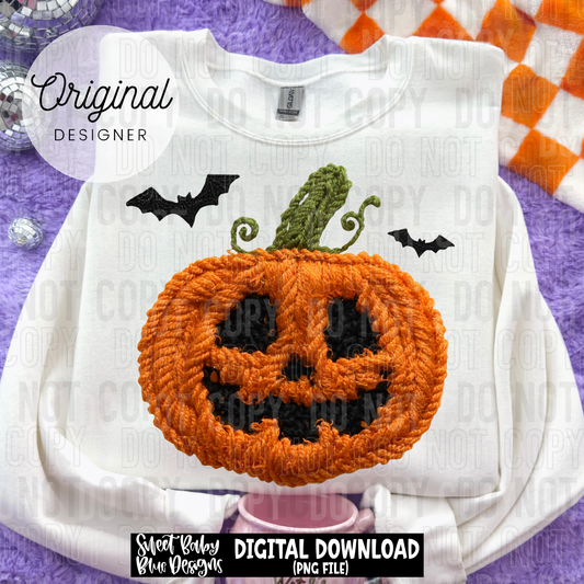 Jack o lantern yarn- Halloween - 2025 - PNG file- Digital Download