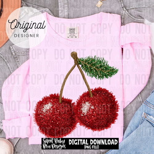 Cherry faux yarn- 2025 - PNG file- Digital Download