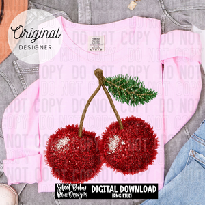Cherry faux yarn- 2025 - PNG file- Digital Download