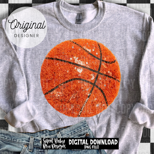 Basketball - faux yarn sequin- 2025 - PNG file- Digital Download
