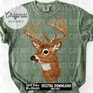Deer- faux yarn sequin- 2025 - PNG file- Digital Download