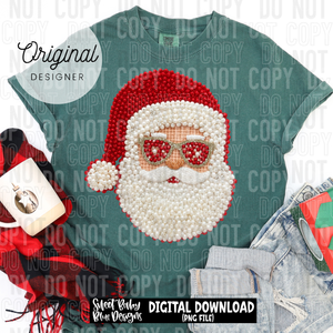 Santa- Faux pearls - 2025 - PNG file- Digital Download