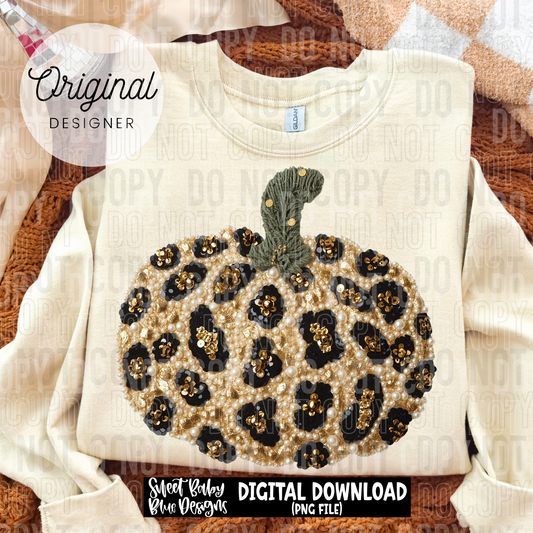 Leopard pumpkin - Faux pearls - 2025 - PNG file- Digital Download