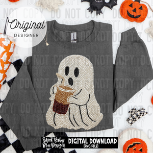 Ghost coffee- Faux pearls - 2025 - PNG file- Digital Download