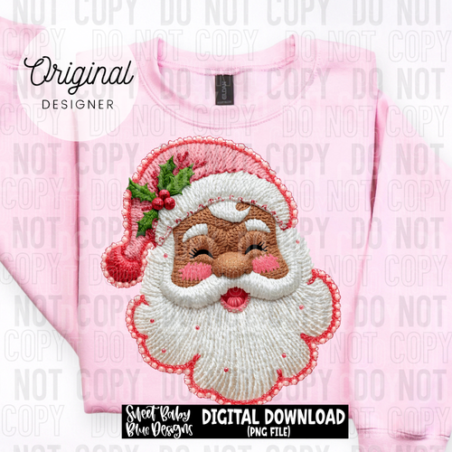 Santa pink- Faux yarn - 2025 - PNG file- Digital Download