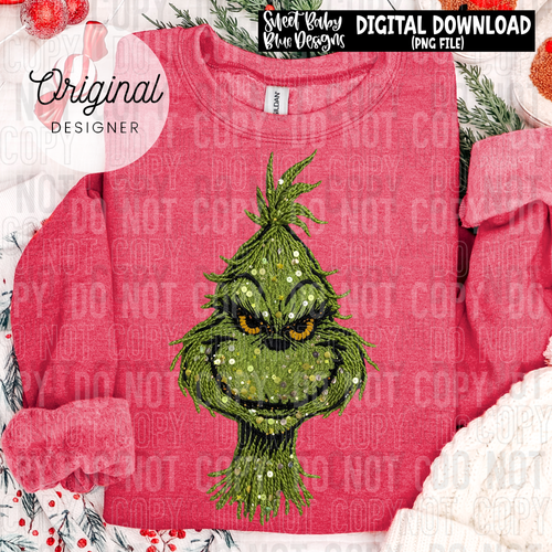 Christmas yarn sequins- Face - 2025 - PNG file- Digital Download