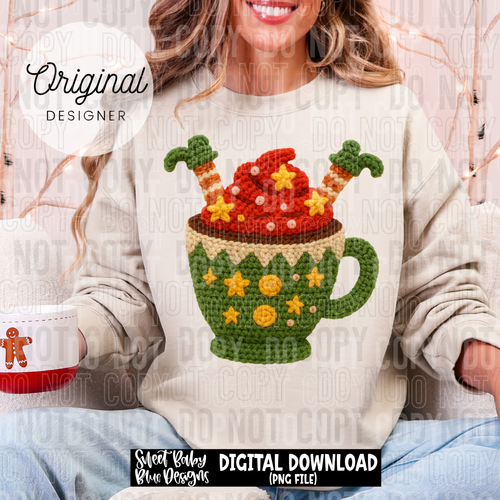 Hot cocoa Elf feet - Faux yarn - 2025 - PNG file- Digital Download