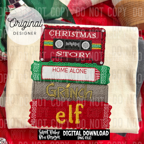 Christmas VHS- Faux yarn - 2025 - PNG file- Digital Download