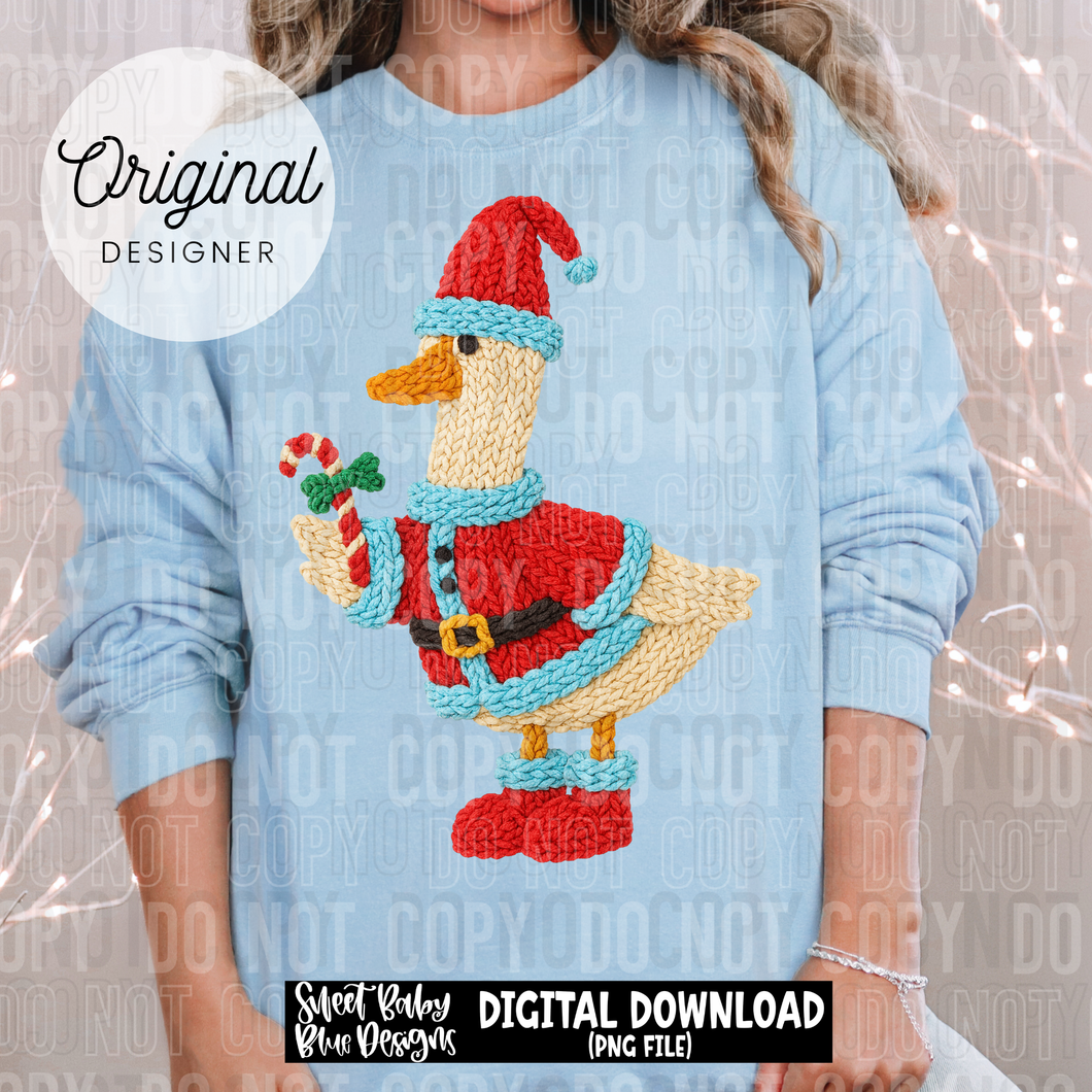 Christmas goose- Faux yarn - 2025 - PNG file- Digital Download
