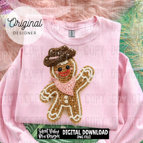 Western Gingerbread - Faux yarn - 2025 - PNG file- Digital Download